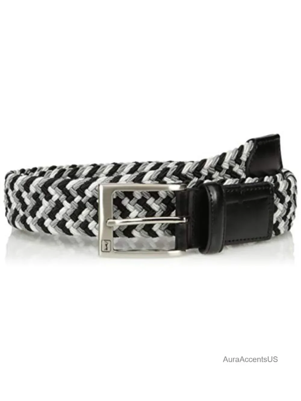 Stretch Nylon Braided Belt with Nickel Buckle - Golf